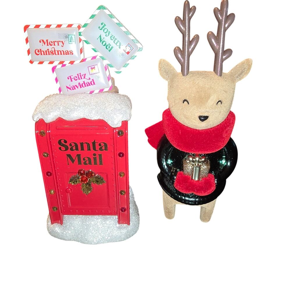 Lot of 2: Festive Deer (New) and Santa Mail Box Plug In (LN) Bath & Body Works